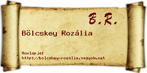 Bölcskey Rozália névjegykártya